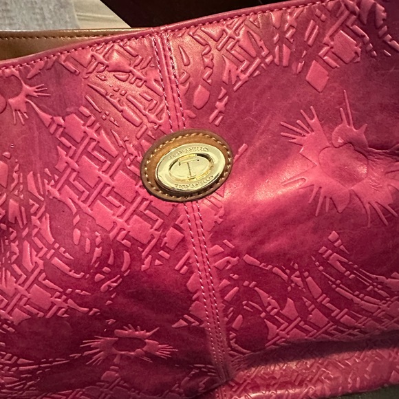 Tignanello Fuchsia Embossed Shoulder Bag - Picture 2 of 8